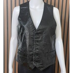 Vintage Berman's The Leather‎ Experts Men's 38 Black Vest Made In Korea Vintage